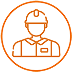Asianajotoimisto Kuhanen Asikainen ja Kanerva Rakennuttaminen-logo oranssilla